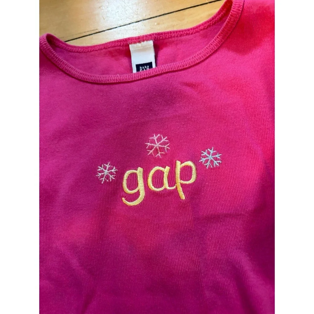 Baby gap toddler 3t shirt bundle lot pink logo snowflake floral vintage y2k